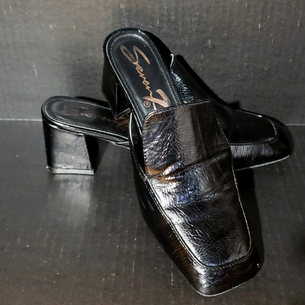 Seven For All Mankind faux leather mules